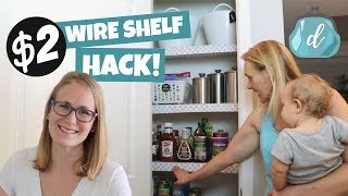 DOLLAR TREE WIRE SHELF HACK 💙 Perfect Apartment Organization Idea [upl. by Gleeson942]