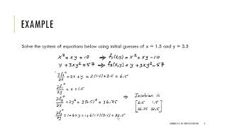 Nonlinear System by NewtonRaphson  Example [upl. by Neenahs]