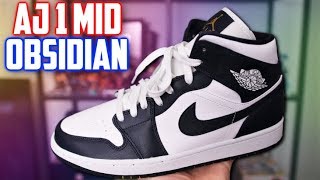 Air Jordan 1 Mid OBSIDIAN Review and OnFeet [upl. by Yliram]