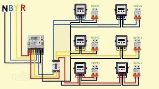 Three phase to single phase energy meter wiring diagram [upl. by Eixid811]