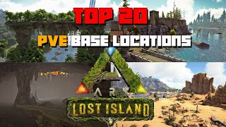 ARK Lost Island TOP 20 Best PVE Base Locations [upl. by Jahdiel]