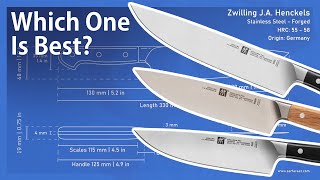 Comparing 7quot 8quot amp 10quot Zwilling Pro Chef Knives [upl. by Nerrad]