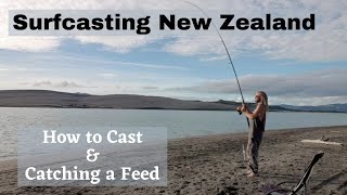 Surfcasting NZ Catching Dinner How To Cast [upl. by Essam283]