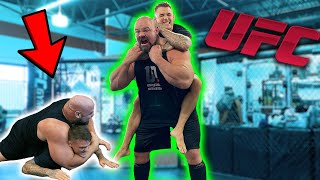 UFC FIGHTER CHOKES OUT WORLDS STRONGEST MAN  DUSTIN POIRIER [upl. by Aduhey592]