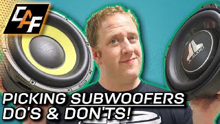 DOs amp DONTs  Picking a Subwoofer for YOUR vehicle [upl. by Hanford]