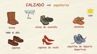 Aprender español El calzado 👞 y los complementos 💍👜 nivel básico [upl. by Dodie]