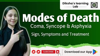 Modes of death and important aspects of death  Lecture 3  coma syncope asphyxia [upl. by Kemp]