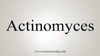 How To Say Actinomyces [upl. by Fanchet]