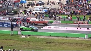 Lamborghini vs FARM TRUCK DRAG RACE  STREET OUTLAWS [upl. by Llenahc]