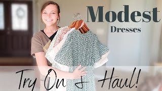 Modest Dresses Haul amp Try On Modest Amazon Dresses [upl. by Ahseenyt]