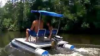 Mini Pontoon Boat On Perdido River [upl. by Imled]