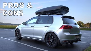 ROOFTOP CARGO BOX PROS AND CONS [upl. by Nylasoj664]