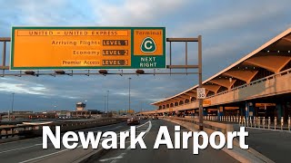 Driving thru Newark Liberty International Airport terminal A B C [upl. by Lauber]