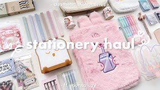 🌷 aesthetic stationery haul  GIVEAWAY  ft journalsay [upl. by Ardnayek]