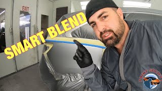 Car Painting HOW TO Blend Basecoat and Clearcoat [upl. by Ackerley]