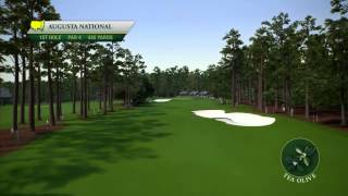 Course Flyover Augusta National Golf Clubs 1st Hole [upl. by Amaral]