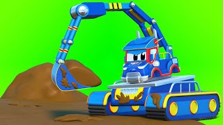 Truck cartoons for kids  The SUPER excavator saves the farm  Super Truck in Car City [upl. by Enala]