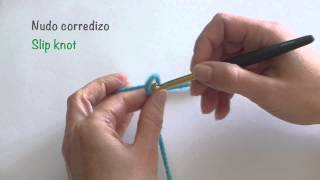 Nudo corredizo inicial de crochet  Slip knot [upl. by Nilatak]