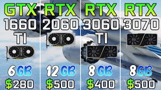 GTX 1660 TI vs RTX 2060 vs RTX 3060 TI vs RTX 3070  12 Games  1440p [upl. by Llewkcor]