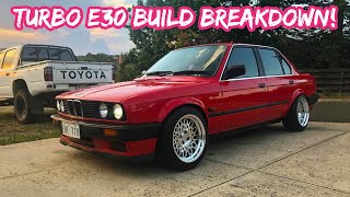 M40 TURBO 318i E30 BUILD BREAKDOWN [upl. by Lissy]