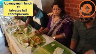 Upanayanam lunch at kriyates hall Thoraipakkam [upl. by Ernestine]