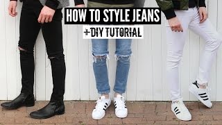 How To Style Jeans  Distressed Denim  DIY Tutorial  Mens Fashion 2023 [upl. by Ushijima]